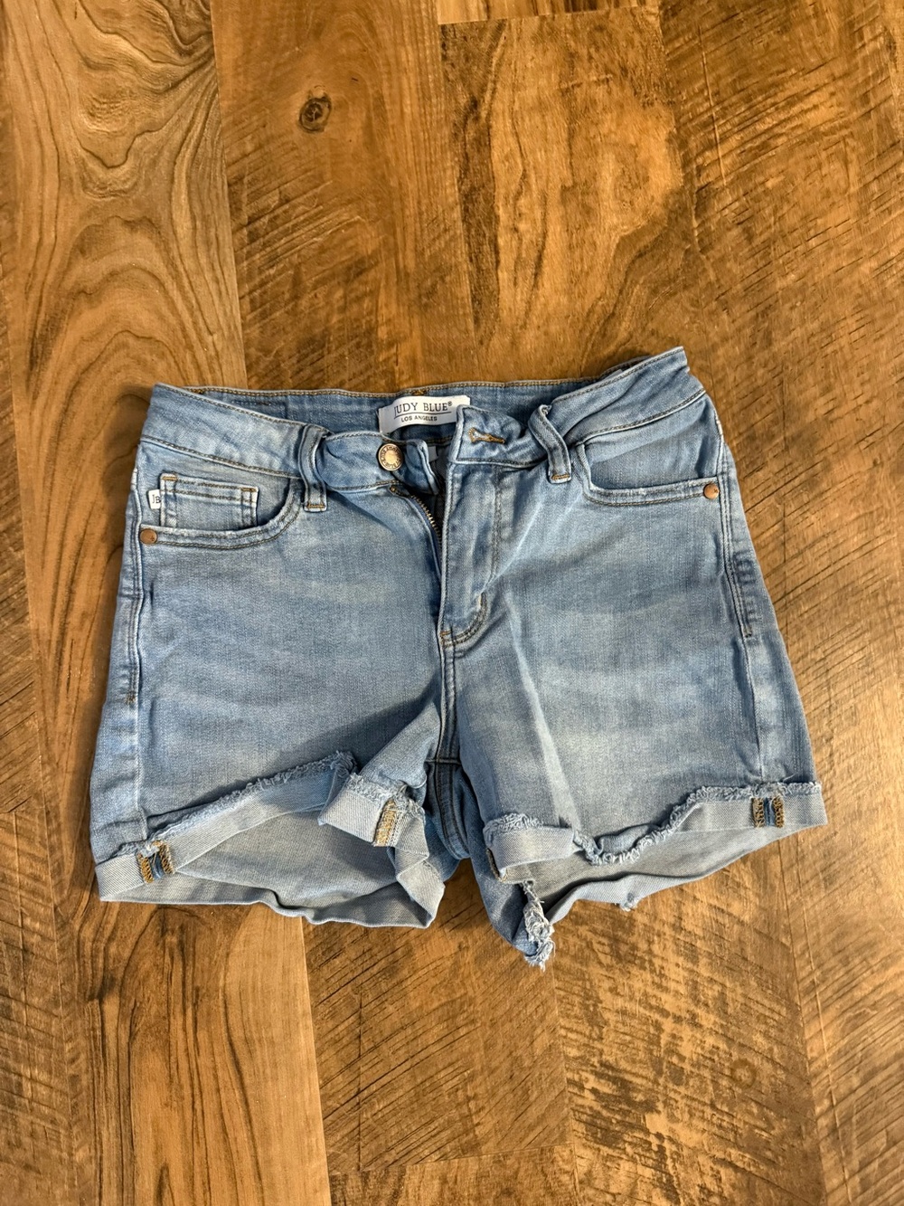 Judy Blue Light Blue Rolled Cuff Denim Shorts